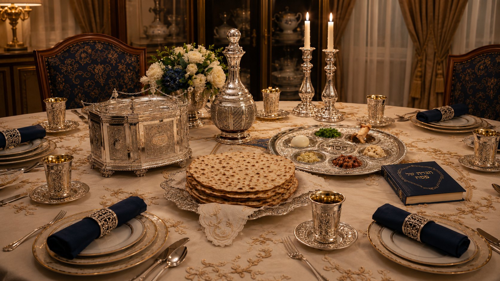 Pesach Seder table